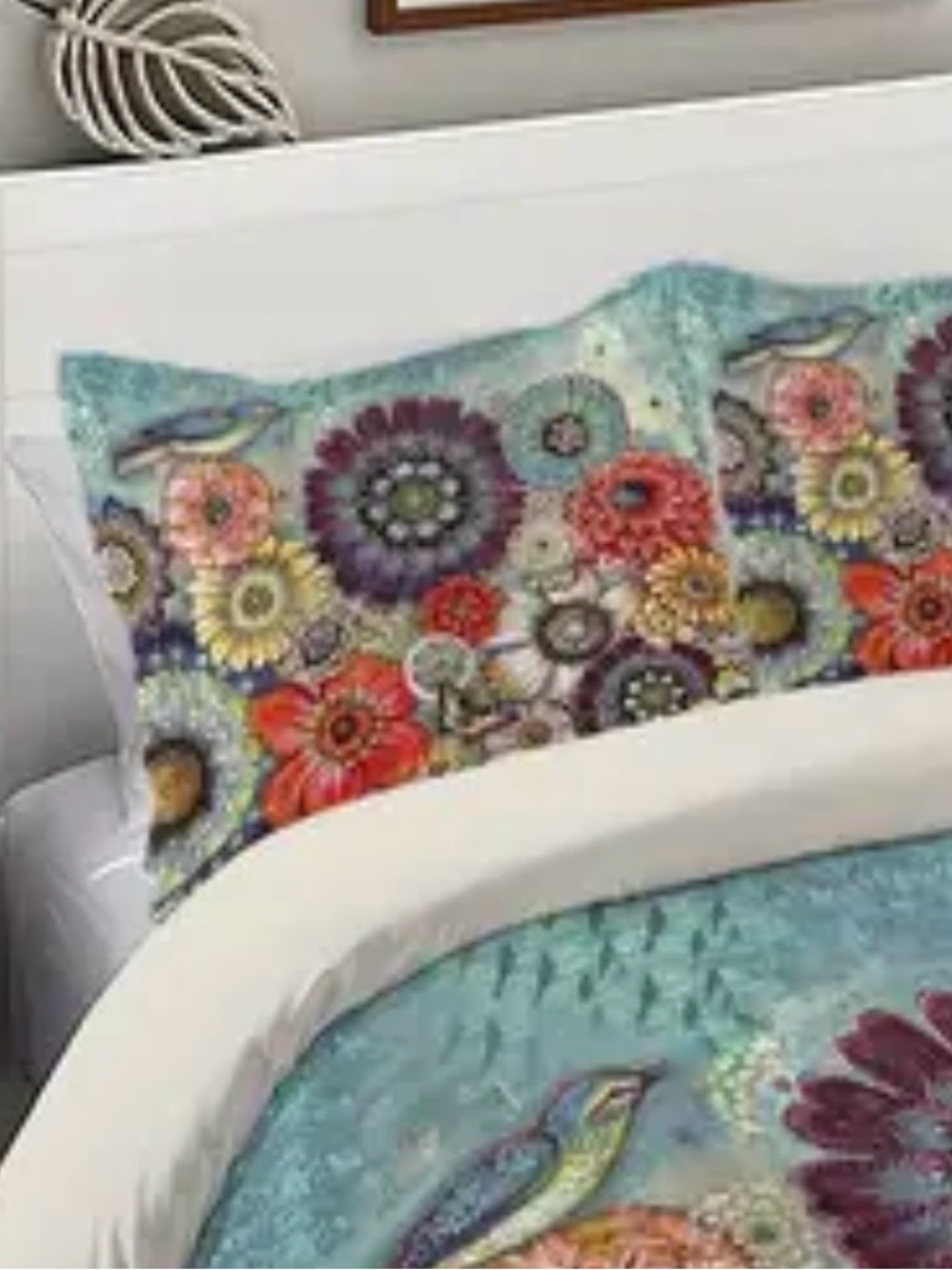 Laural Home Blue Bird Boho Standard Pillow Sham Art Inspired